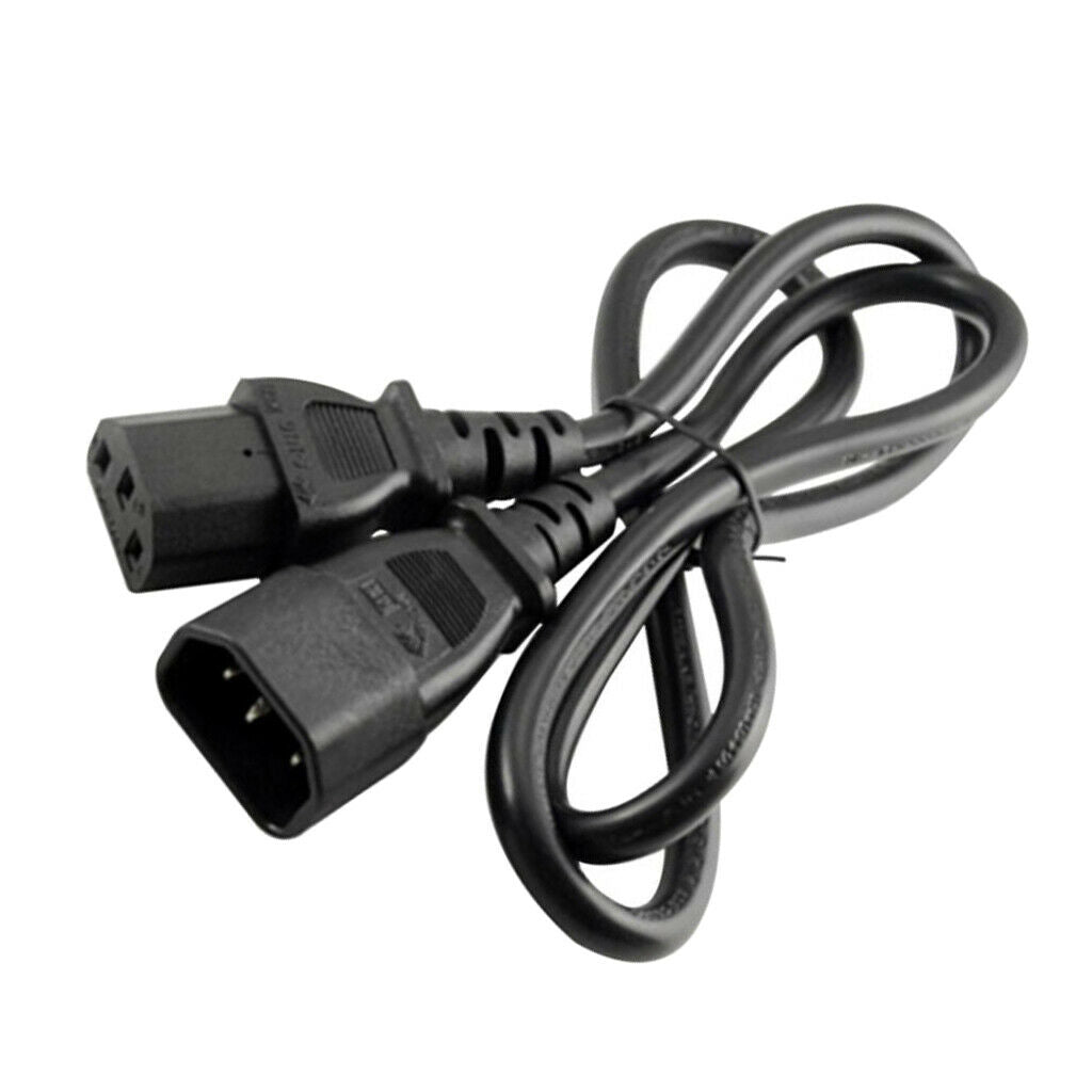 Black PVC IEC320 C14 Male to C13 Female C14-C13-Cable 200cm PDU Server Kit