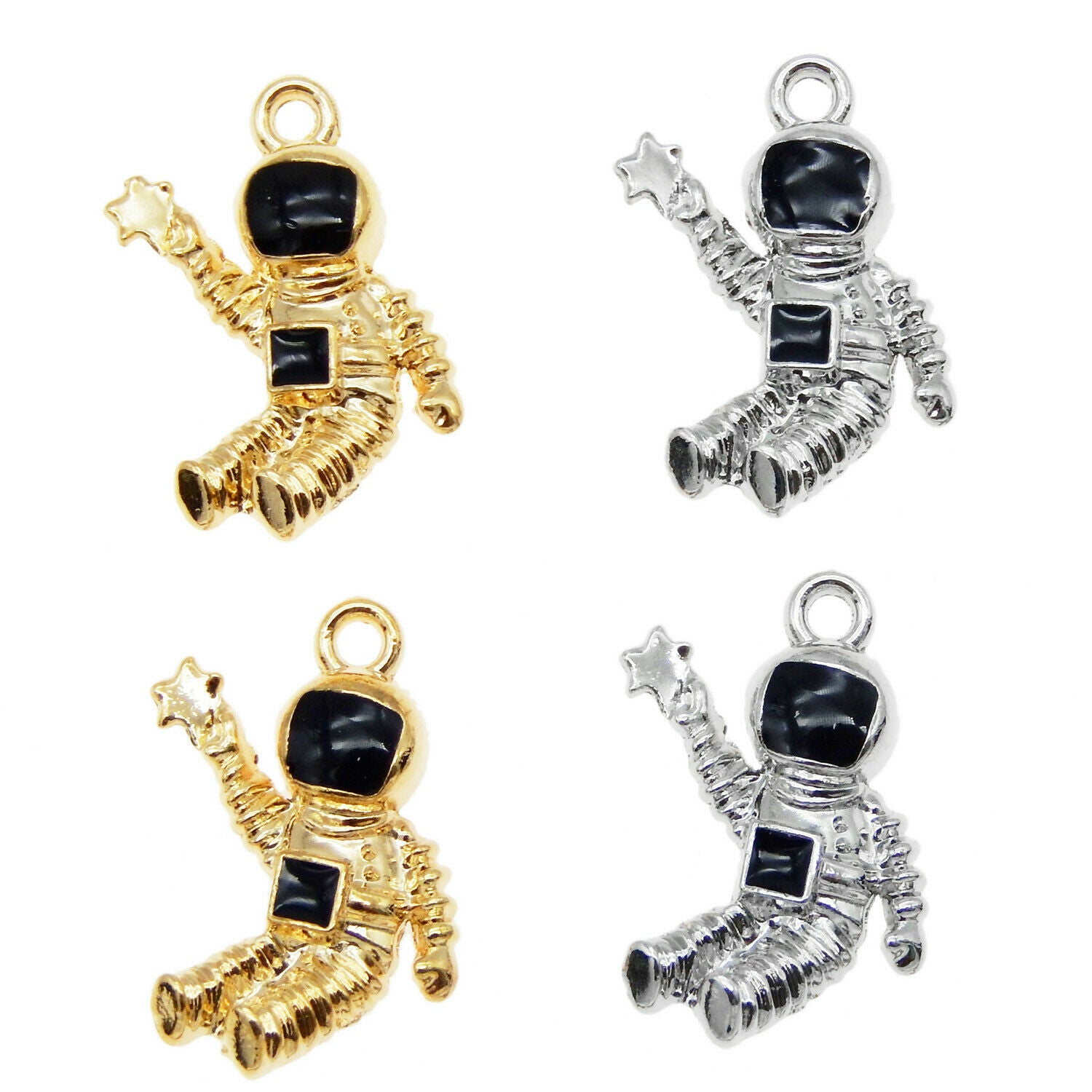 16 Mix Astronaut Alloy Charm Cosmonaut For Pendant Jewelry Making Crafts 21*15mm