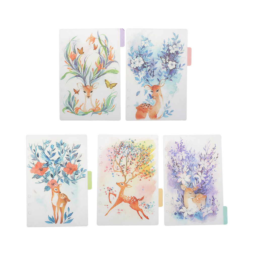 5pcs A5 Size Planner Notebook Diary Tabbed Index Dividers Pages with Tabs #4