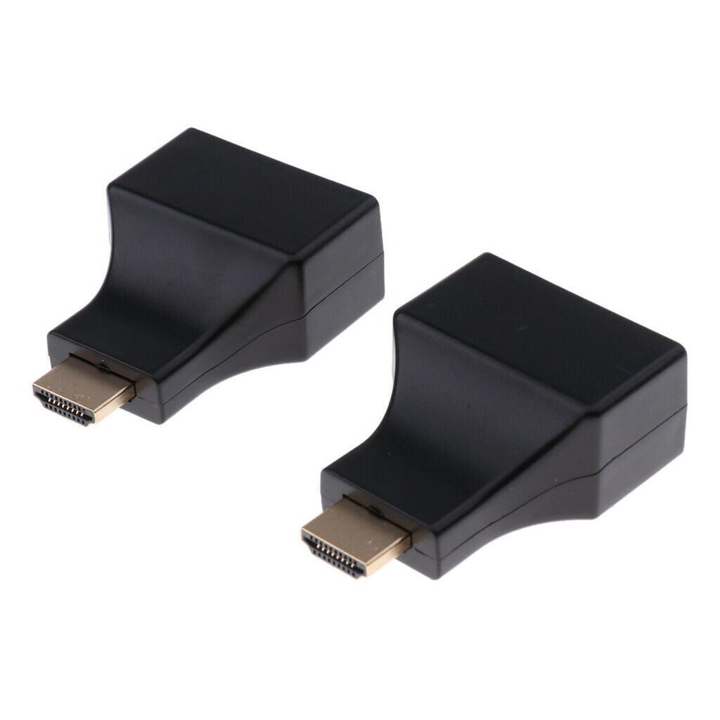 1 HDMI To 2 RJ45 Networking Ethernet Cable Extension Connector Adapter