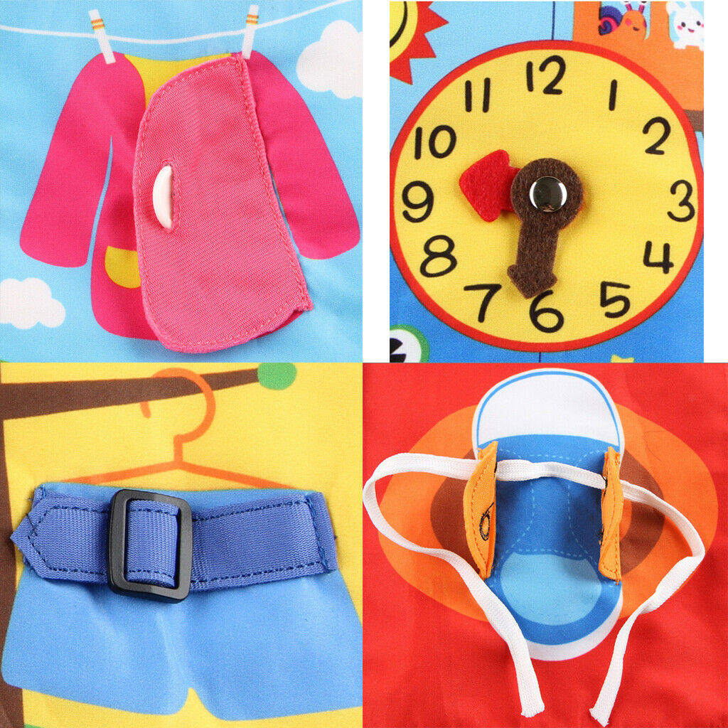 Kids Children Baby Soft Cloth Books Learning to Dress Tie Teaching Aids