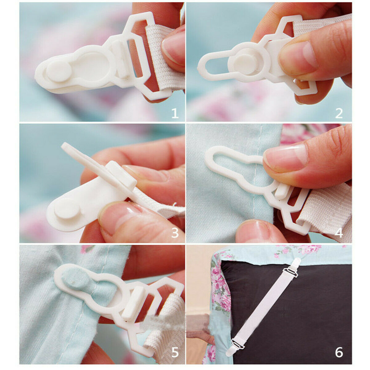 12PCS Fitted Bed Sheet Holder Grips Mattress Gripper Straps Clip Fastener Holder