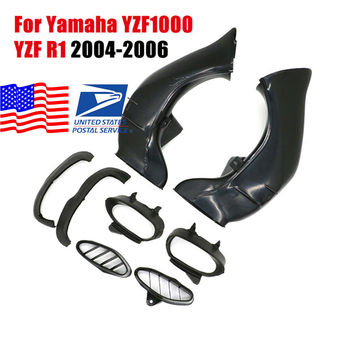 For Yamaha YZF1000 YZF R1 1000 2004- 06 Motorcycle Black ABS Plastic Intake Pipe