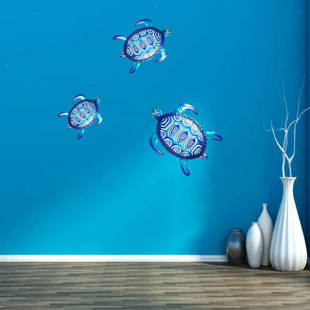 3Pack Vibrant Turtle Wall Decoration Hang for Home Bedroom Garden Ornament