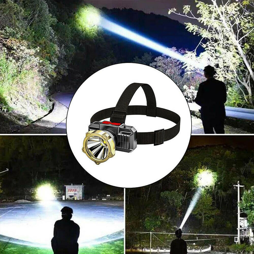 Waterproof LED Headlamp Headlight Head Lamp Torch Flashlight USB Rechargeable