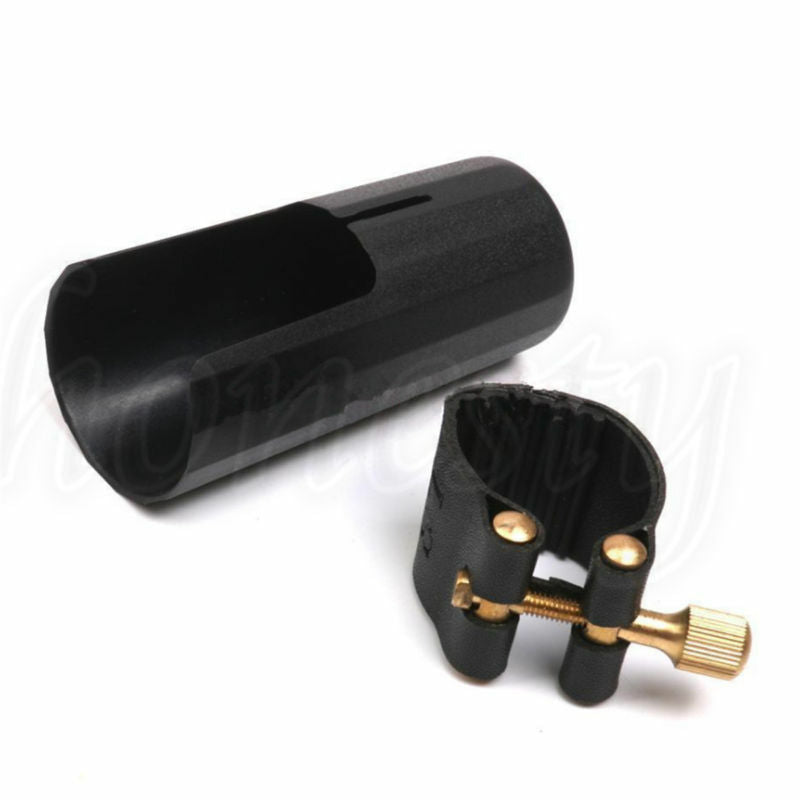 Mouthpiece Leather Clip and Ligature Cap Musical Accessory For Alto Saxophone