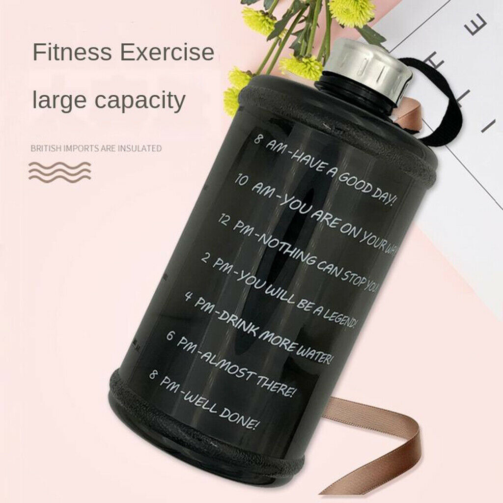 2x Water Bottle Leak-Proof Jug Outdoor Travel Hiking Sports 73 oz Blue Black