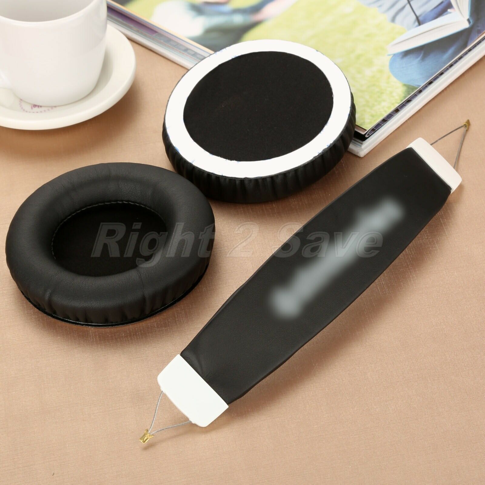 1Ã—Black Softer Leatherette and Foam Earpads Ear Pads & Headband Comfortable