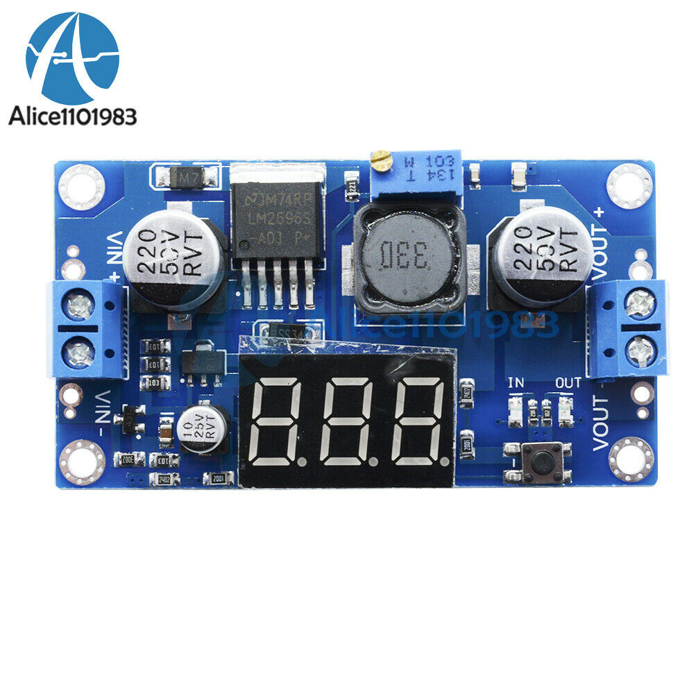 LM2596 DC to DC Buck Step Down Converter Module 4.2-40V to 1.25-37V + Voltmeter