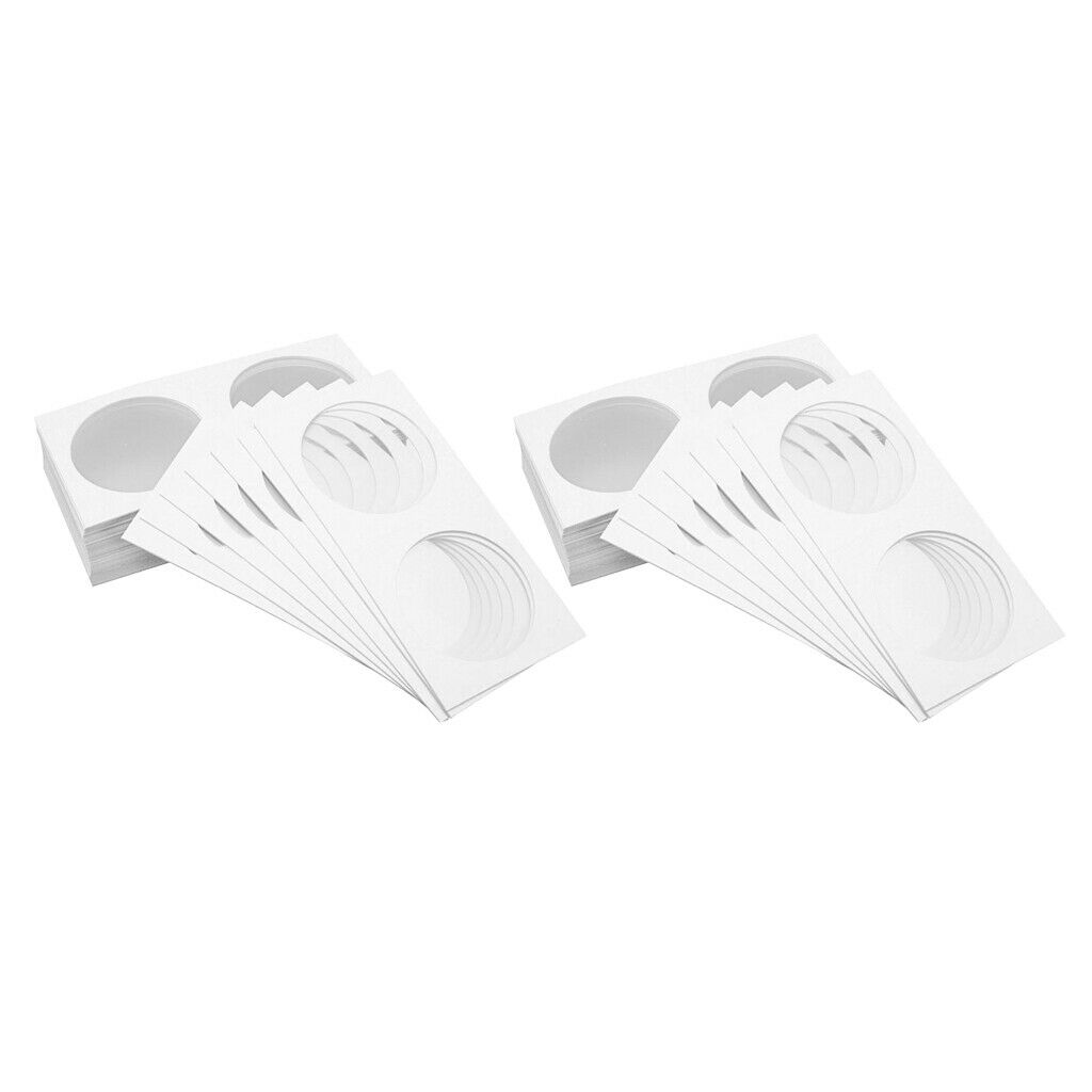 Set of 100 - Thick Coin Holder Card 2x2 Coin Flips for Collector (17.5mm)