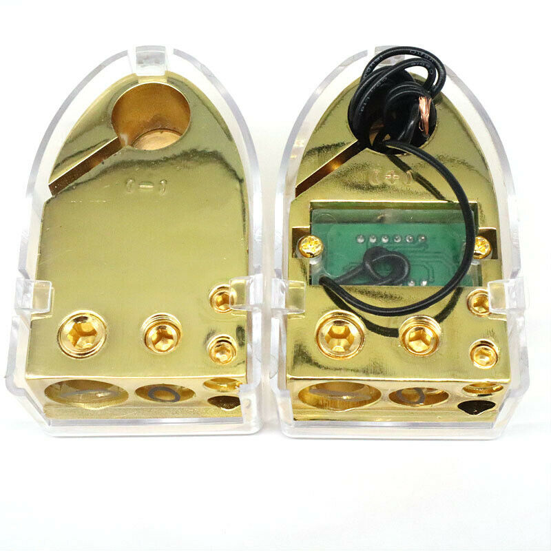 2Pcs Digital Car Battery Terminal Connectors Real Time Voltmeter 6/7/9/12MM Post