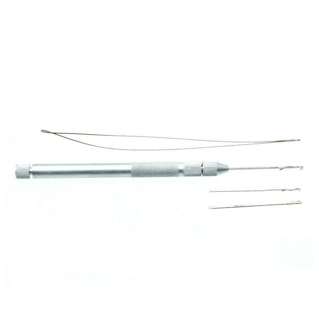 Aluminum 2-in-1 Hook Needles Loop Threader Holders for Nano Rings Tools