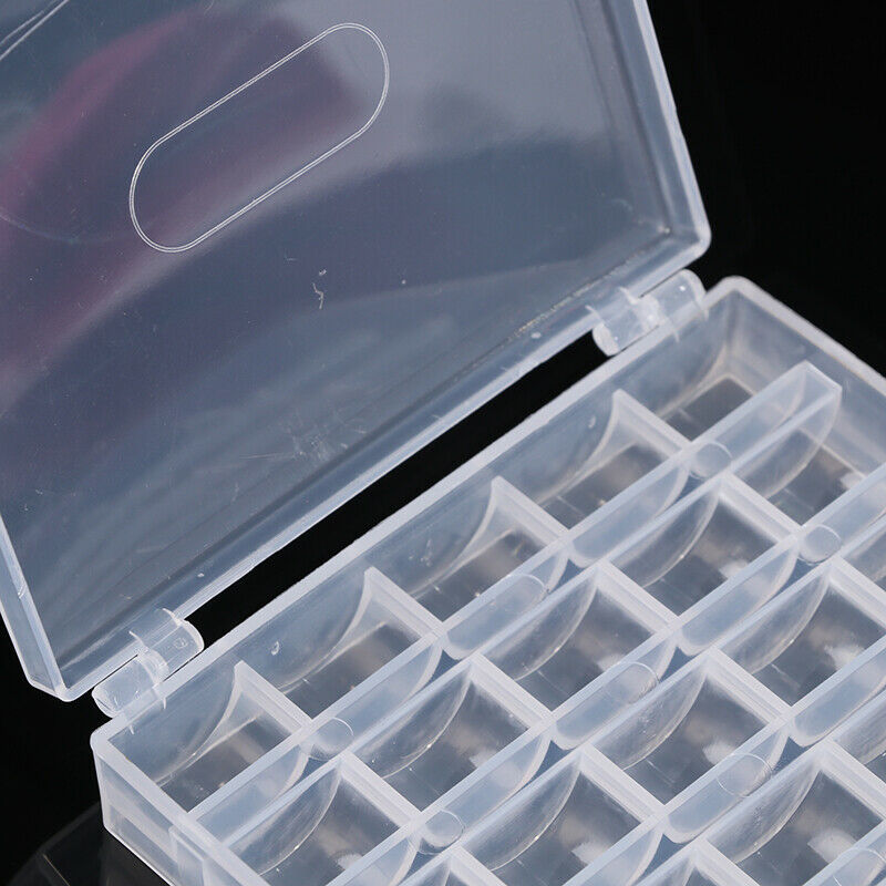 25 Spools Bobbins Sewing Machine Bobbin Case Organizer Storage Clear Box TooBDA