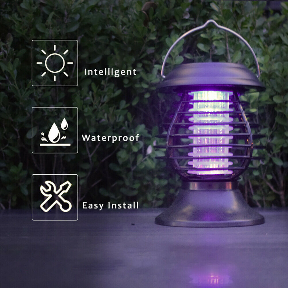 Portable Solar LED Mosquito Killer Hanging Lamp Insect Bug Trap Zapper Office