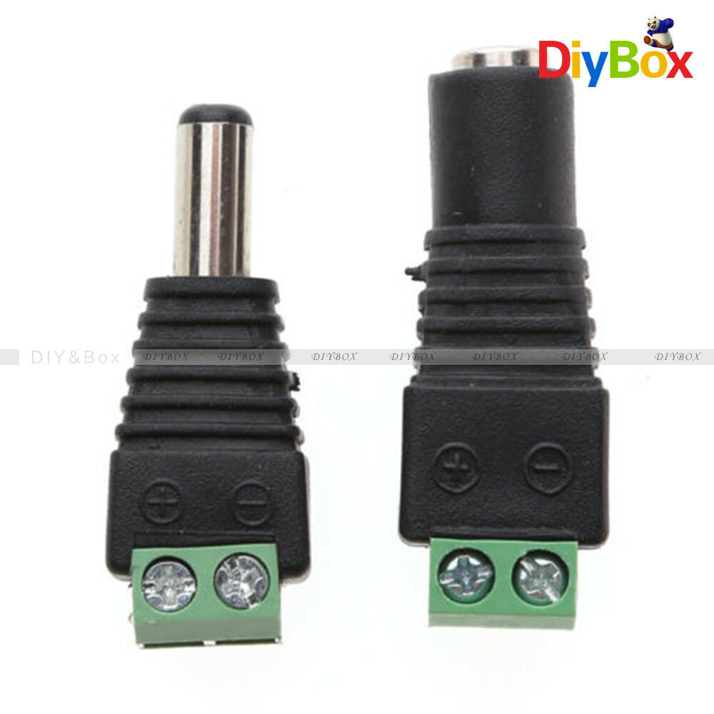 DC 12V 1Pair Male Female Plug Power Jack CCTV Camera Connector Adapter 2.1x5.5mm