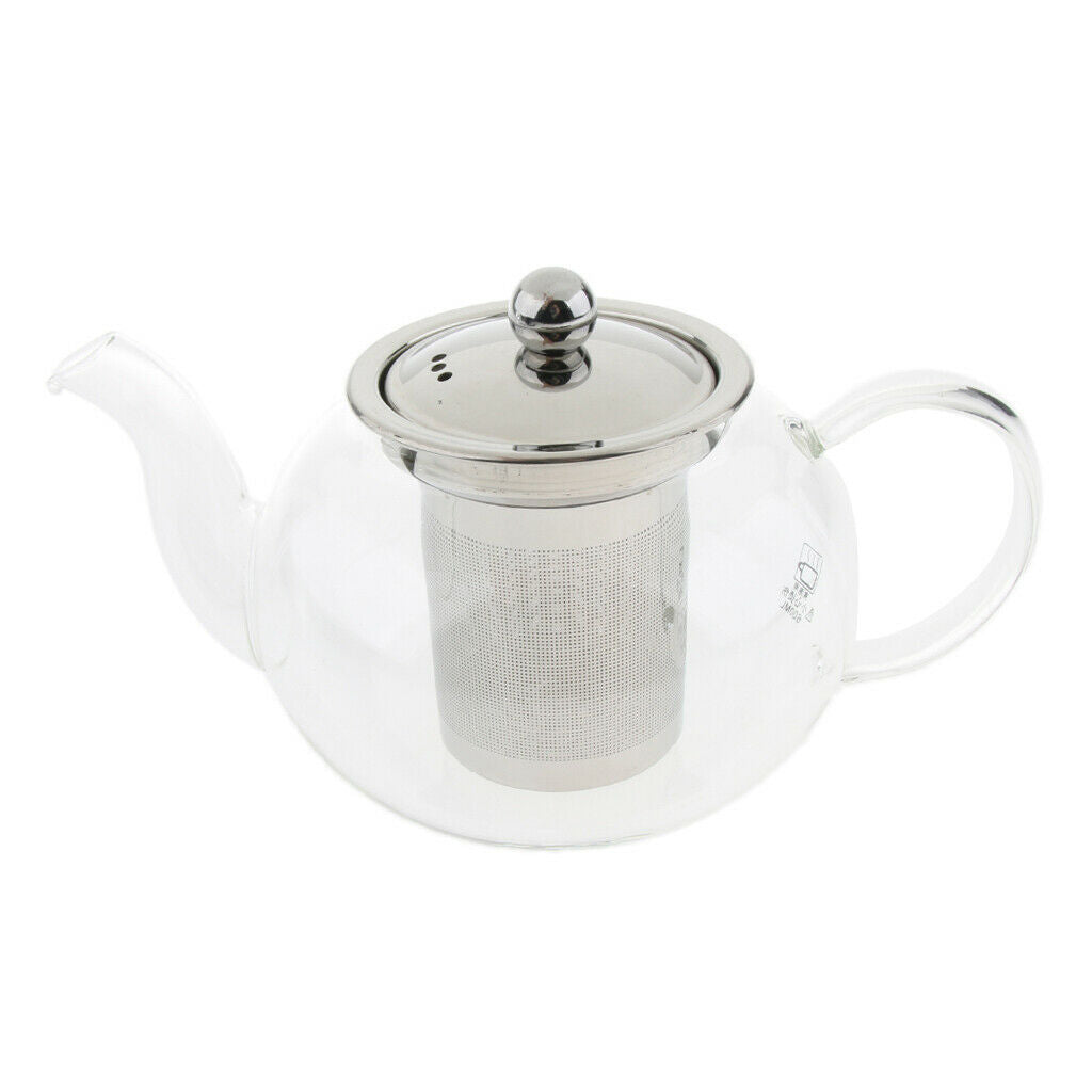 800ml Glass Teapot with Removable Infuser, Stovetop Safe Tea Kettle, Blooming