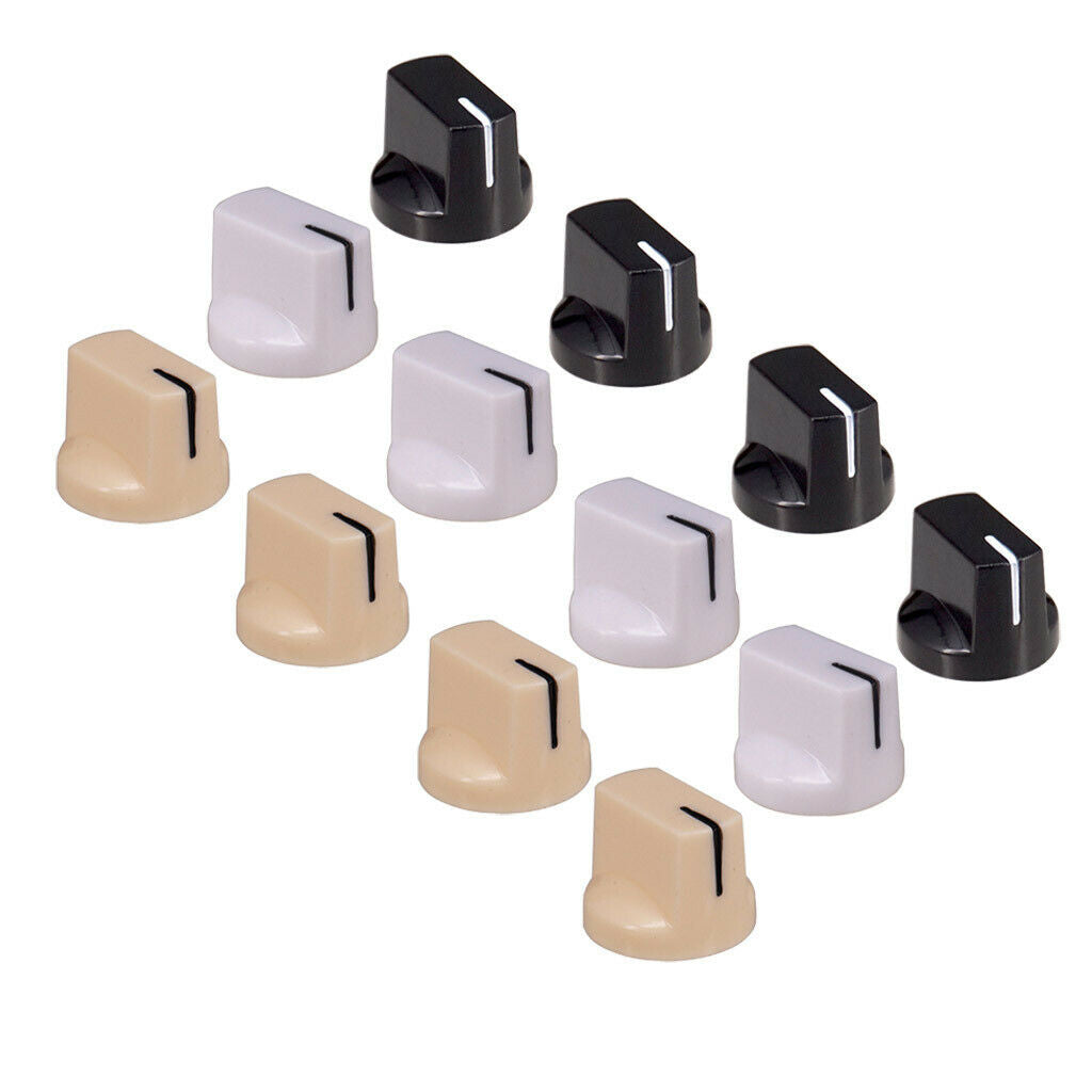 Set of 12 Guitar Knobs, Round Pointer Volume&Tone Control Knobs Amplifier Caps