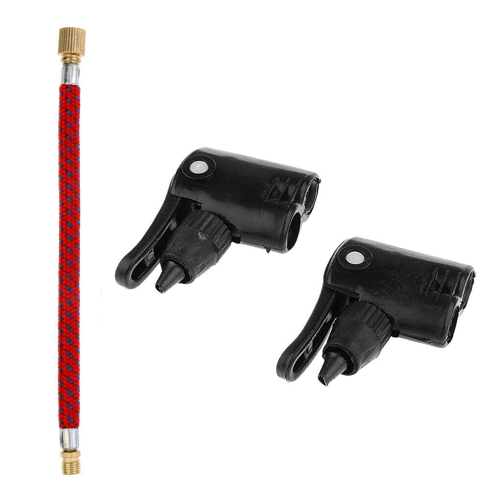 Bicycle Bike Tire Tyre Inflator Dual Head +Pump Extension Hose Inflator Tube