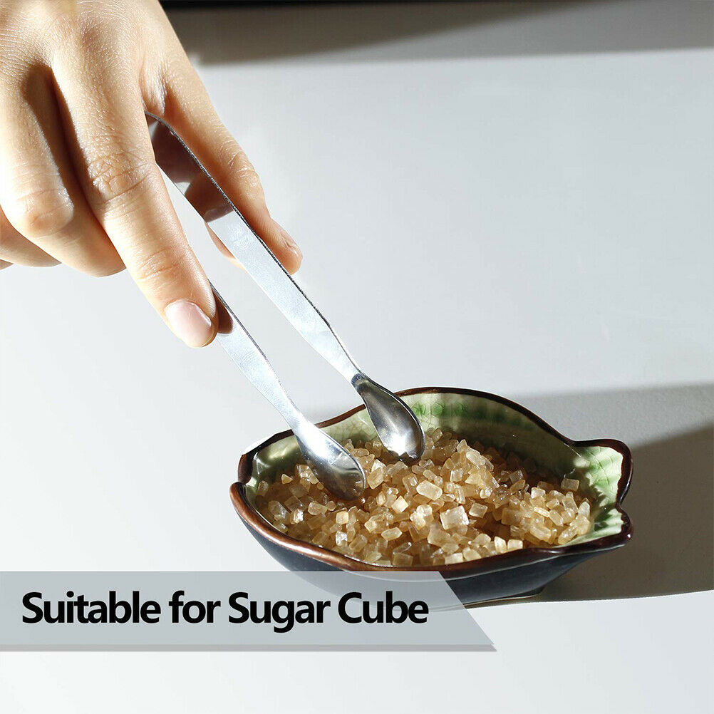 6Pcs Kitchen Mini Ice Tongs Stainless Steel Sugar Cube Appetizers Food Tongs