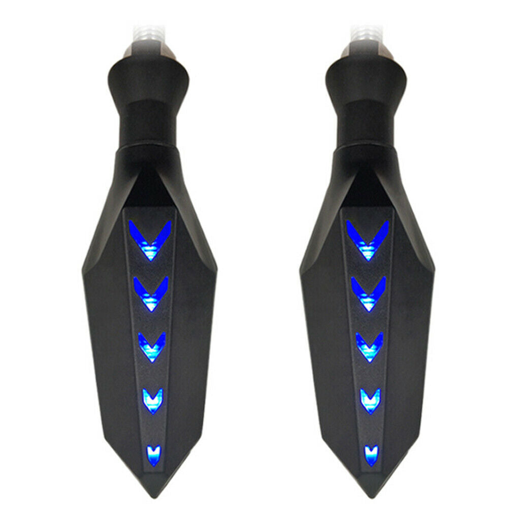 2x Motorcycle Flowing LED Turn Signal Indicator Blinker Light 12V Amber
