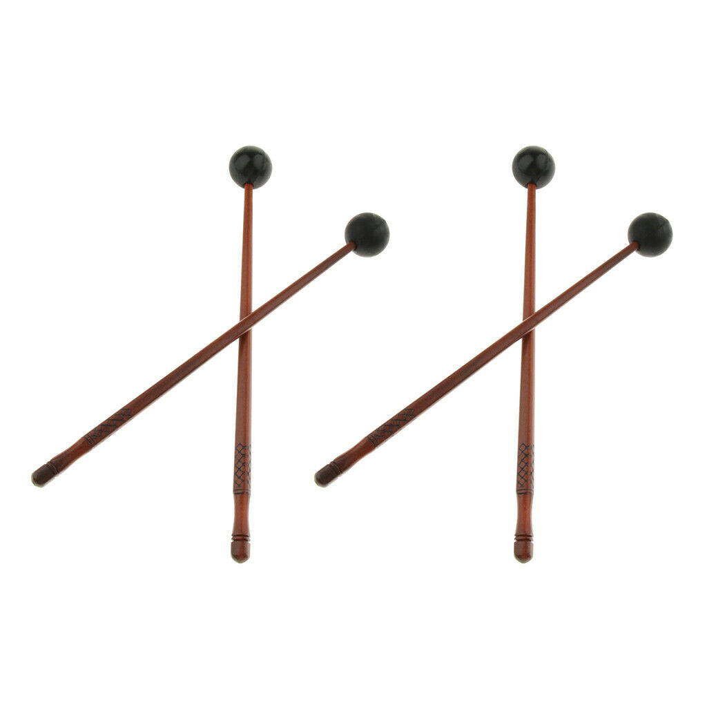 2 Pair Hank Drum Beaters Lotus Drum Tankdrum Sticks Rods, Rubber Mallet Hammer