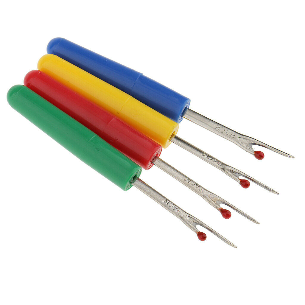 4 Pieces Assorted Steel Seam Ripper Sewing Tool Stitch Thread Unpicker Button