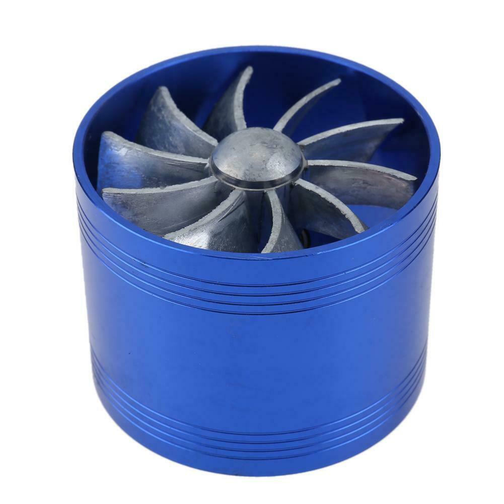 Car Refitting Turbine Turbo Charger Air Intake Gas Fuel Saver Fan Vent @
