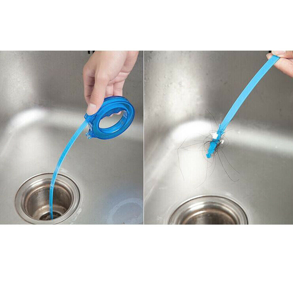 43cm Foldable Drain Pipe Cleaning Tool, Tub Drain Cleaner, Rod Sink & Drain