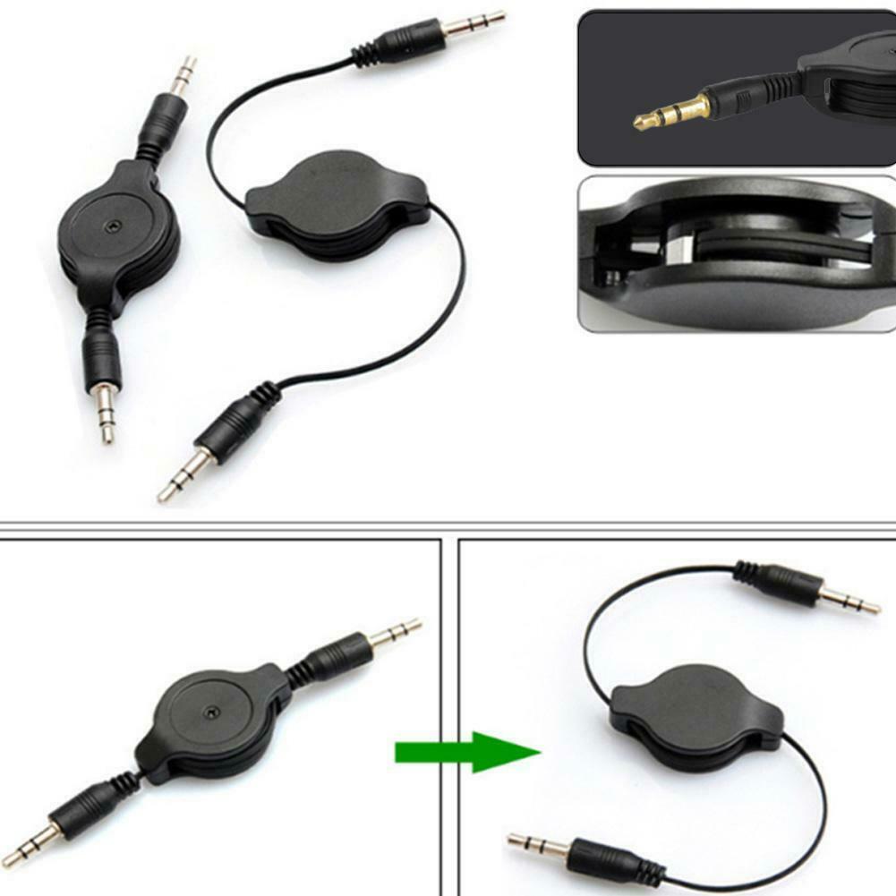 3.5mm Retractable Stereo Audios Male To Male Data Cables For Car Headphones