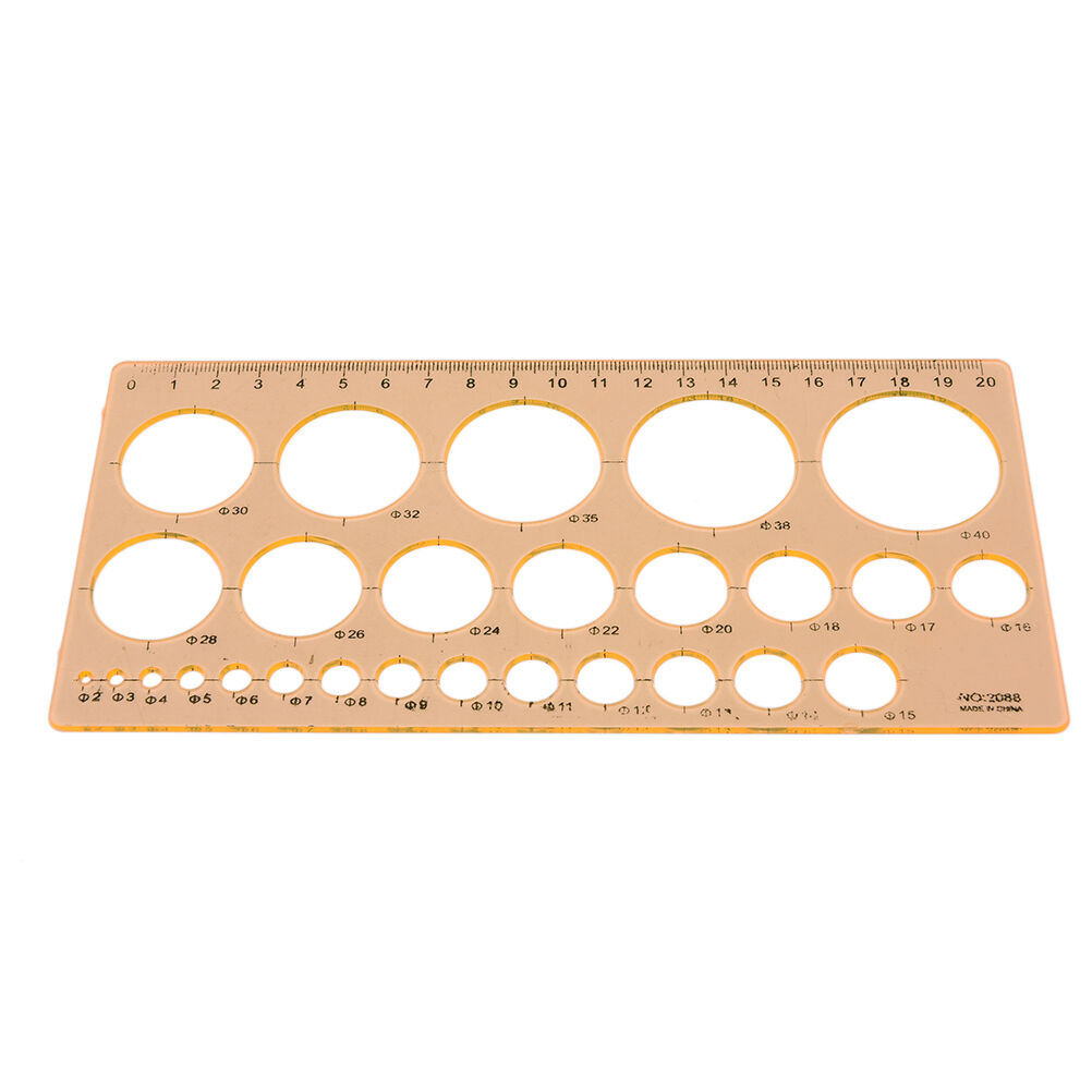 1 Pcs Plastic Circles Squares Geometric Template Ruler Stencil Measuring .l8