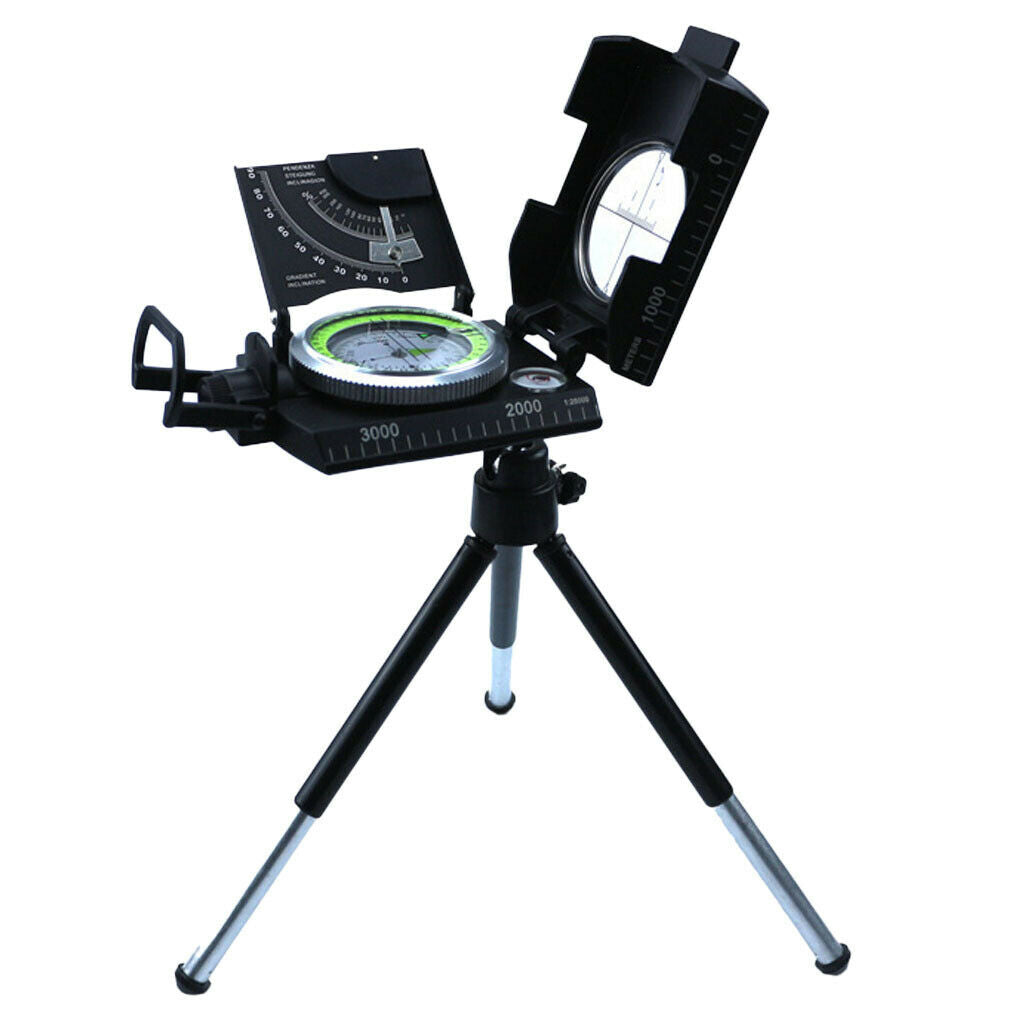 Prettyia   Metal Sighting Compass Professional Compass with Tripod