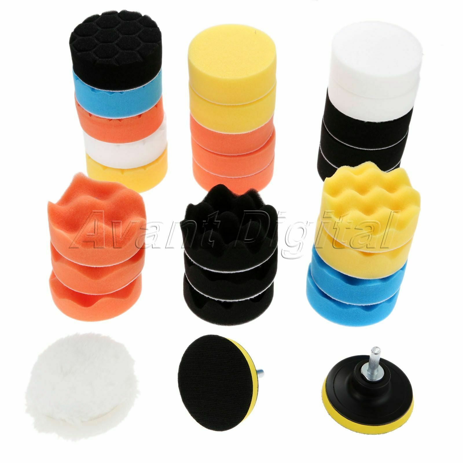 3" Sponge Polishing Waxing Buffing Pads Kit Set For Car Polisher Drill 31 Pcs