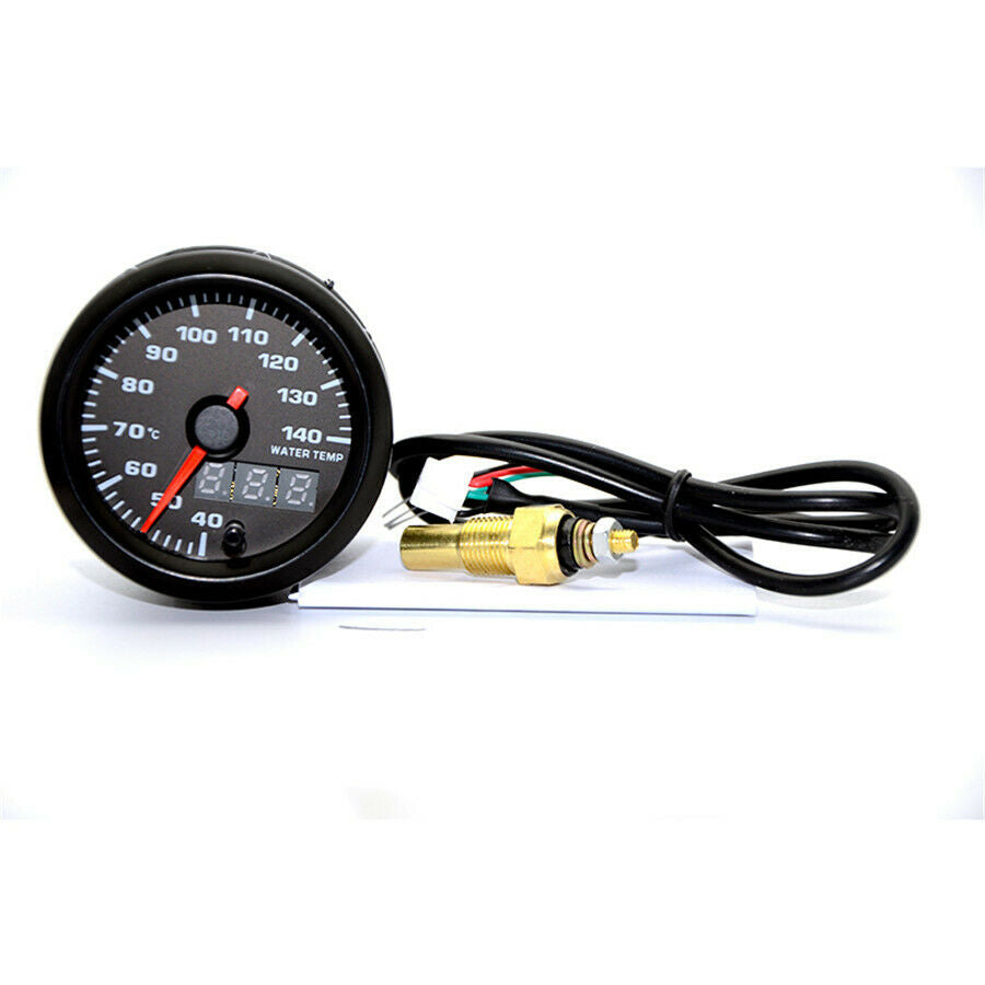 2" 52mm 7 Colors Backlit Digital Display Car Water Temperature Gauge With Sensor