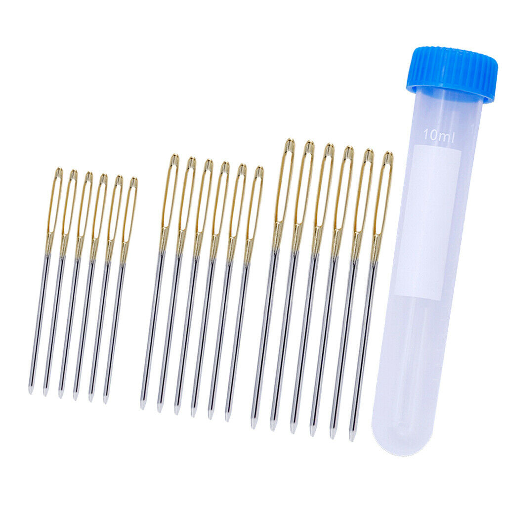 18pcs Stainless Steel Blunt Large-Eye Needles Knitting Needles Sewing Tool