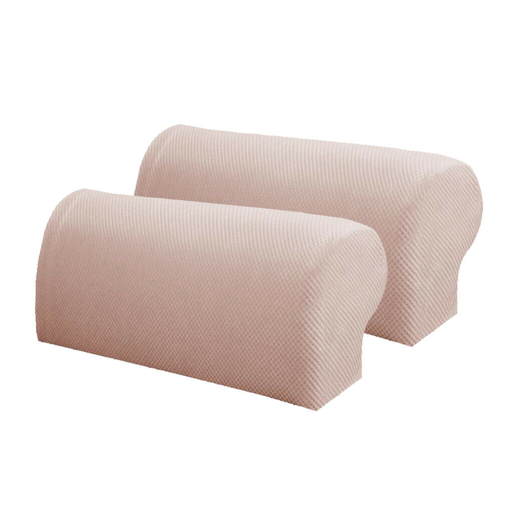 2 Pairs Thickened  Furniture Sofa Armrest Covers Protectors with Flannel Checked