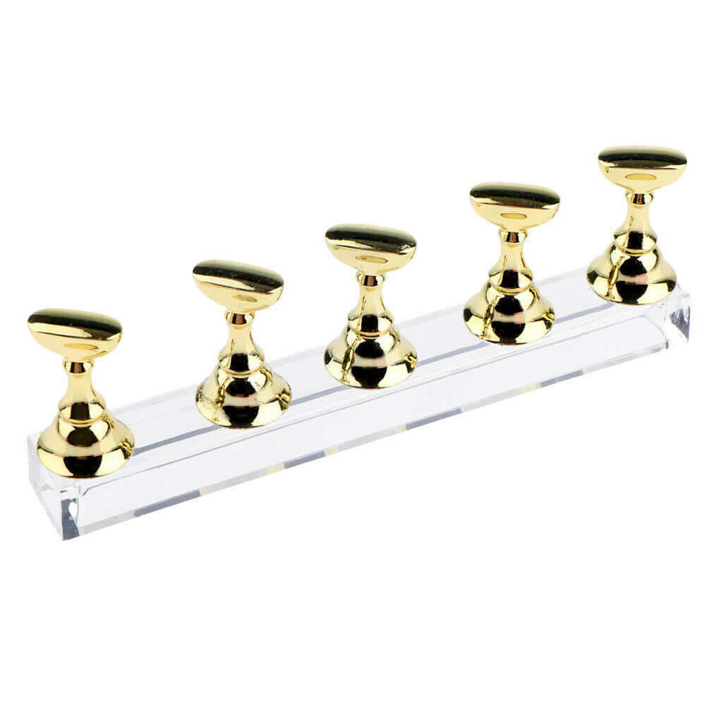 2 Set False Tips Display Stand Training Practice Holder Nail Art Accessories