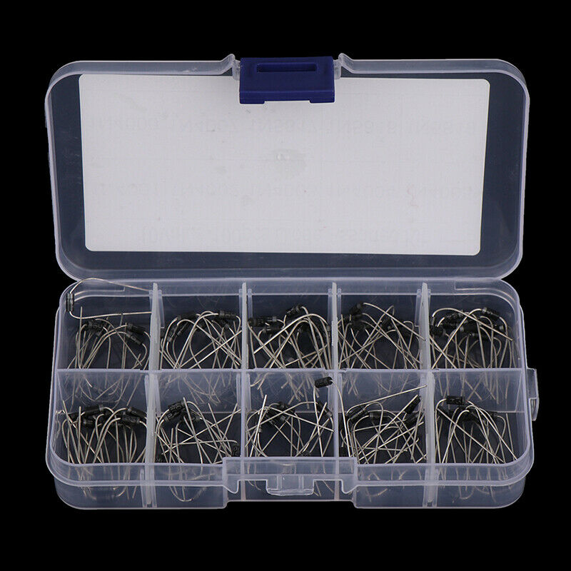 100Pc 10 Values Rectifier Diode Assorted Kit 1N4001-1N5819 With B.l8