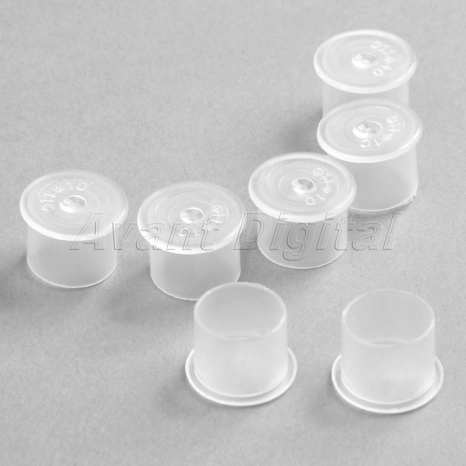 1000Pcs/Pack Disposable Clear White Plastic Tattoo Ink Cups Caps Holder Supply