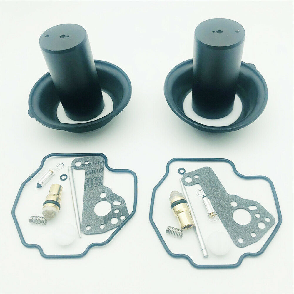 2Sets For 1990-2000 Yamaha XV535 VIRAGO Carburetor Repair Kit + Plunger + Piston
