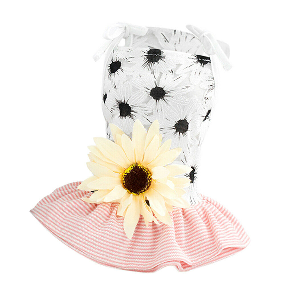 Dog Puppy Skirt Tutu Clothing Wedding Dresses for Spring Summer Pink S