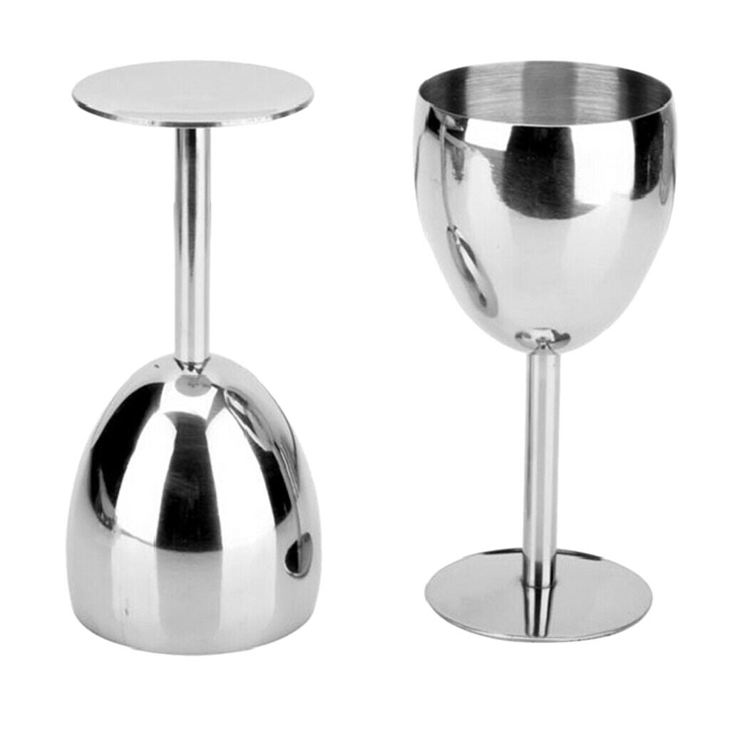 14.5cm Stainless Steel Wine Glasses Goblets Champagne Bar Party Banquet