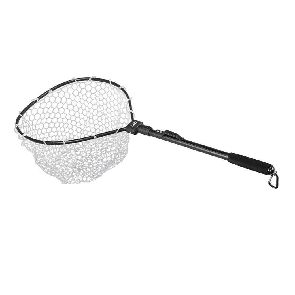 Premium Fishing Landing Net Telescopic Catch and Release Net &Foldable Pole