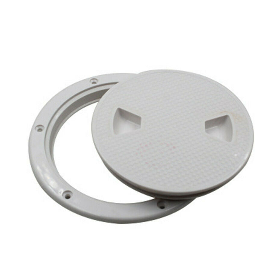 6"White Inspection Plate Boat Yacht Deck Screw Out Hatch Access Cover RV Caravan