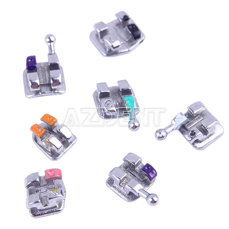 50 Kits AZDENT Dental Orthodontic MIM Bracket Braces Mini Roth 018 Hooks 3 4 5