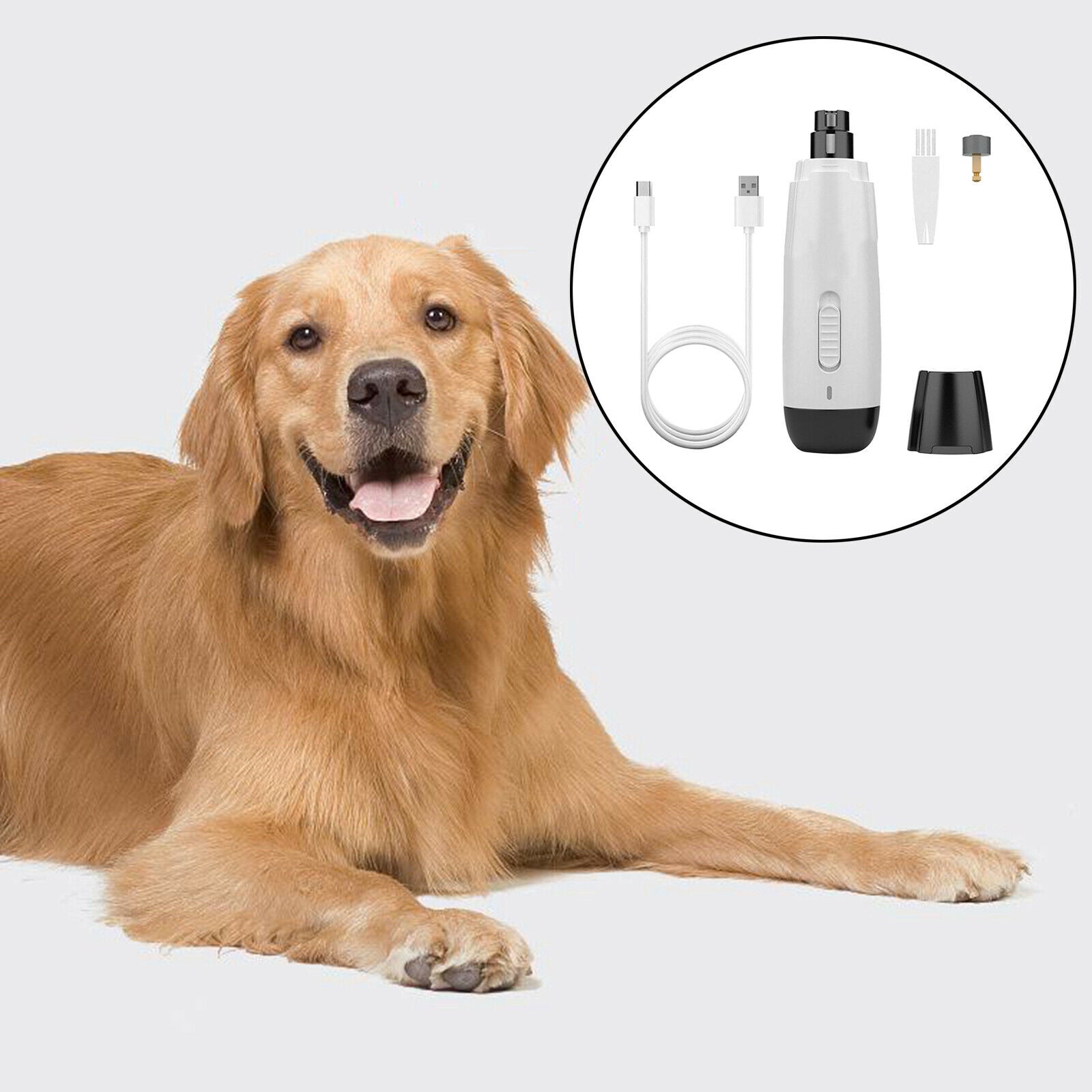 USB Electric Dog Cat Pet Nail Rotating File Trimmer Grinder Grooming Tool