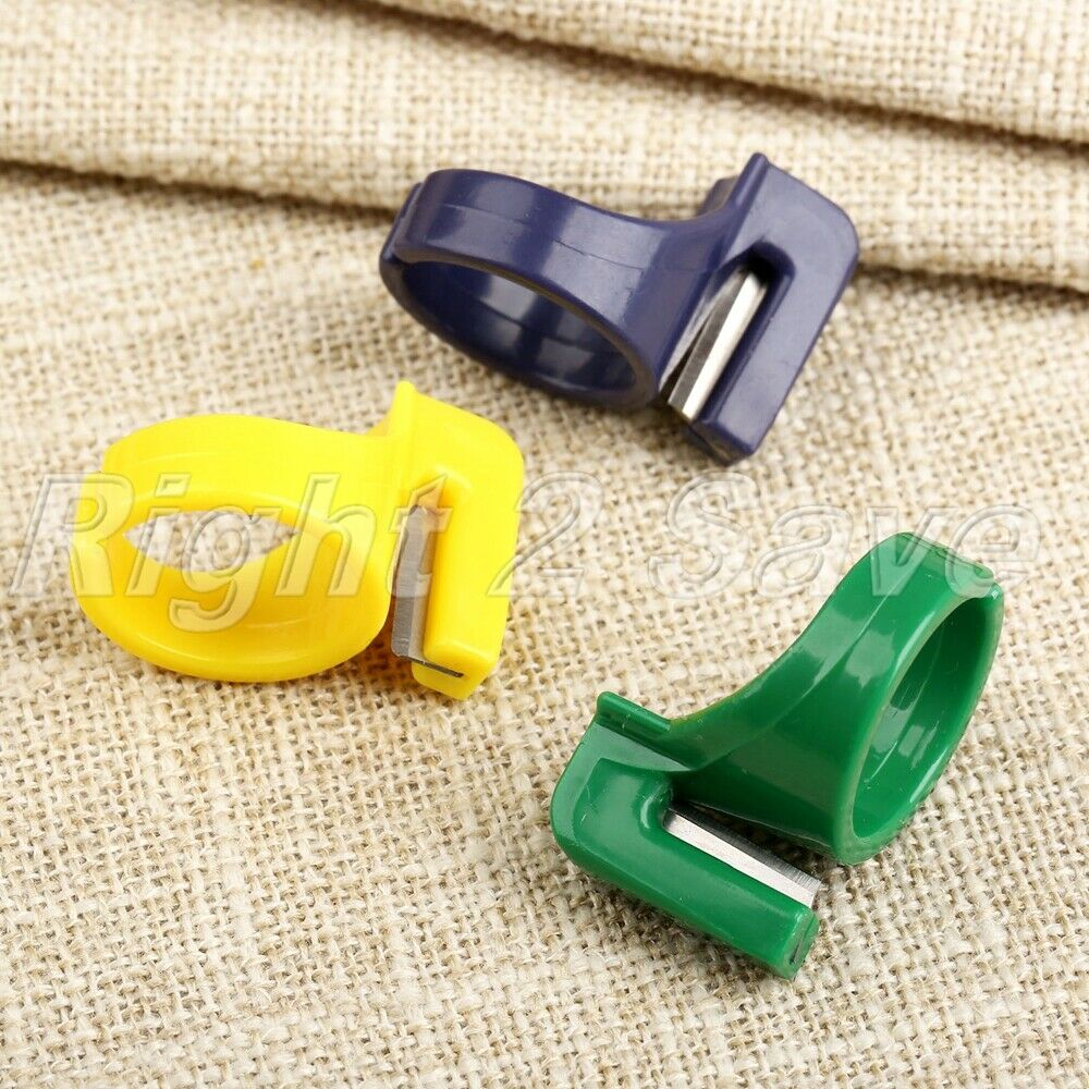 3Pcs ABS Steel Rings Finger Knives Cutter Thimbles Sewing Handmade Craft Tools