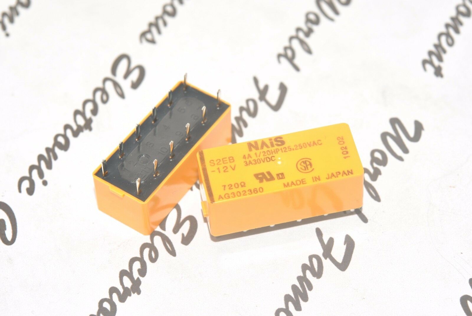 2pcs -  NAIS S2EB-12V 4A 1/20HP125.250VAC 3A30VDC Relay