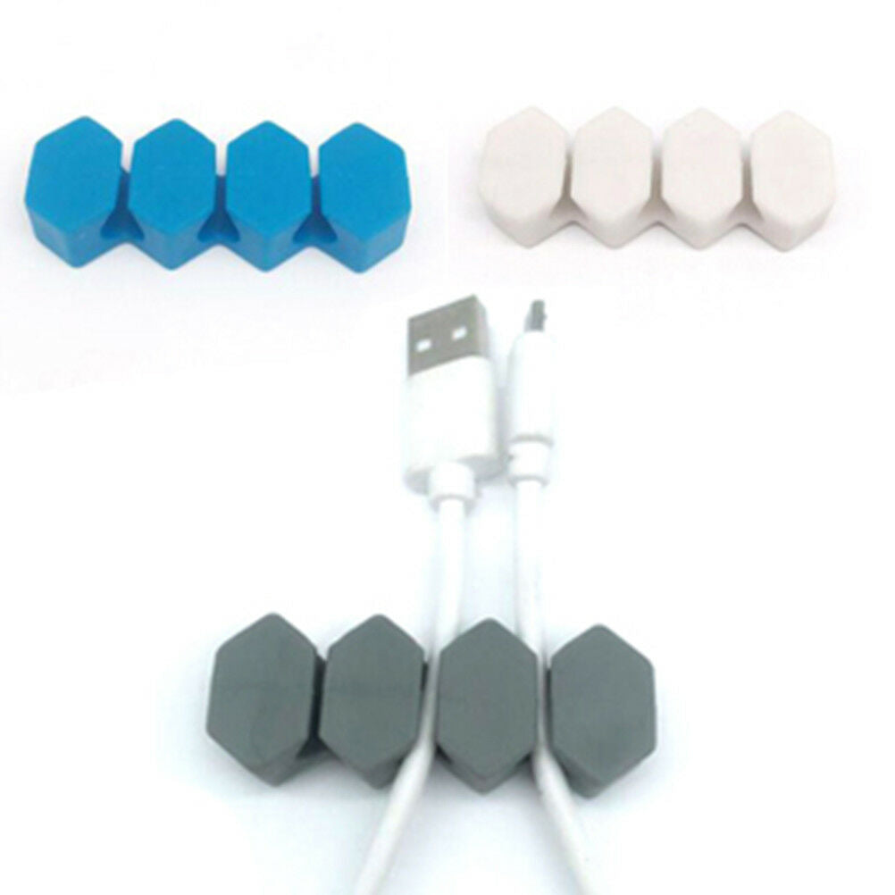 Cable clips tidy organiser wire cord lead usb charger holder fixer winder .l8