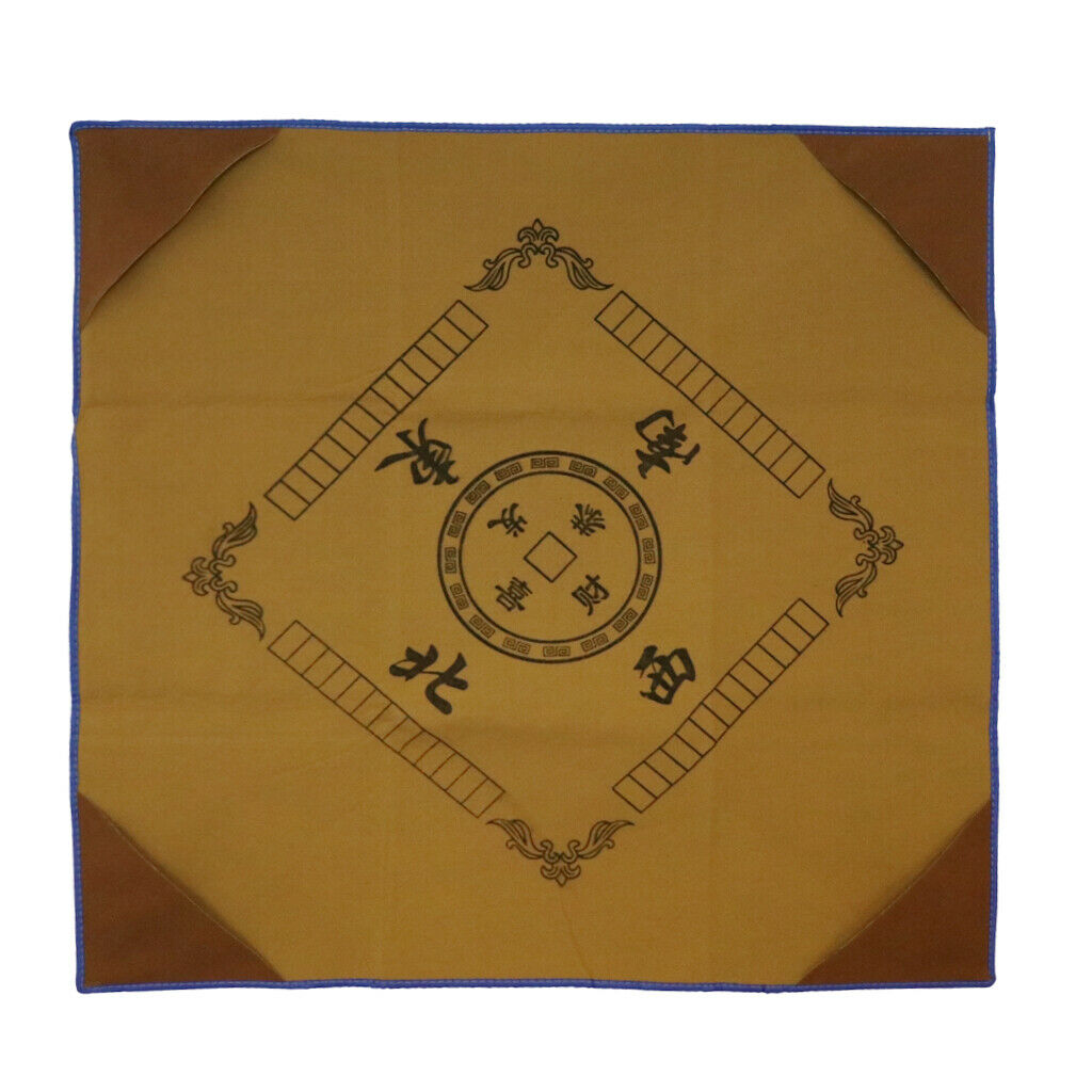 Mahjong Table Mat Cloth Cover Silence Anti-skid Card Game 37x37inch Brown