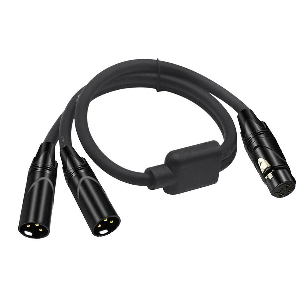 3Pin XLR Female to Dual 2 Male   Y Splitter Microphone Cable Adaptor Cord